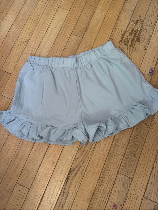 Pants - Sale! Blue Ruffle Shorts Elastic Waist 100% Cotton Lounge size large